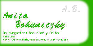 anita bohuniczky business card